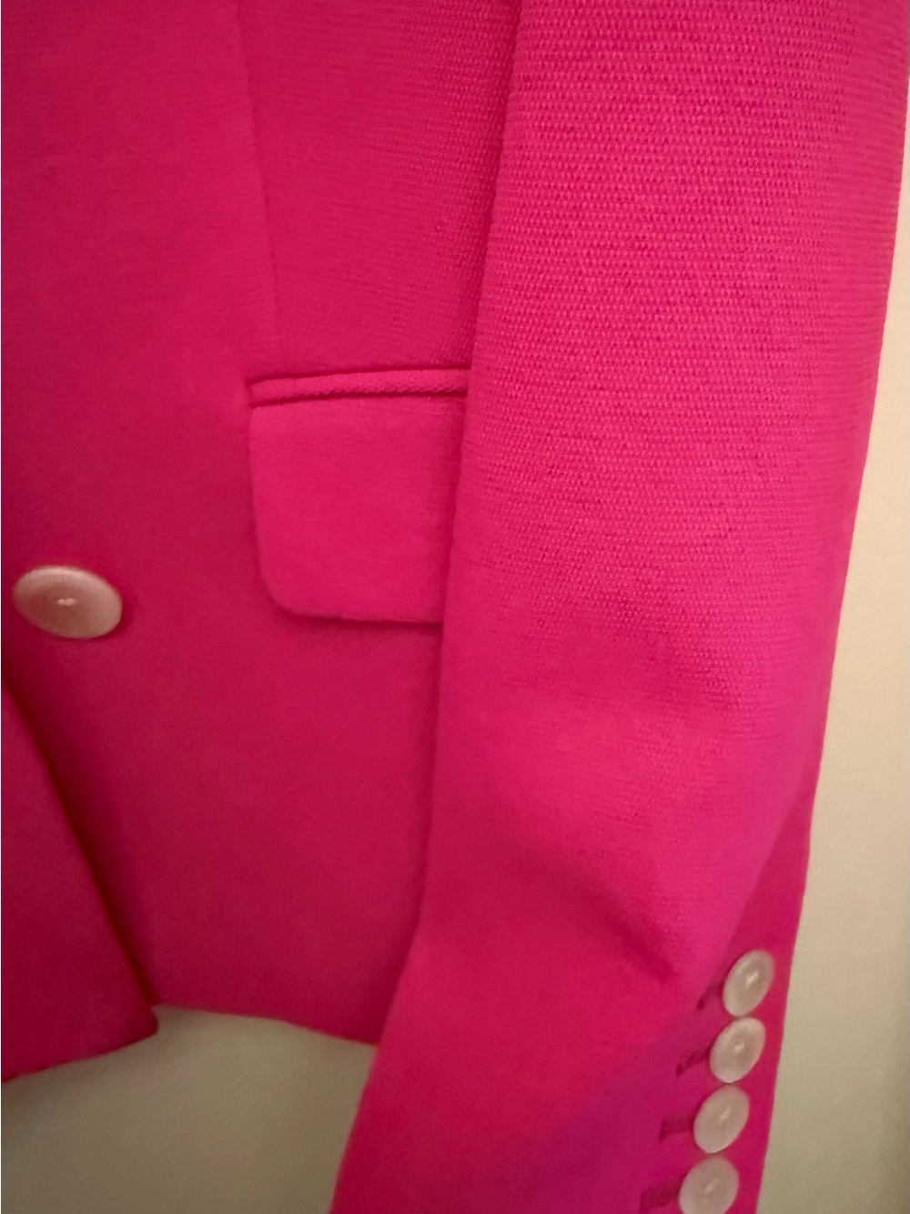 J. Crew Double-Breasted Hot Pink Blazer - Picture 3 of 7